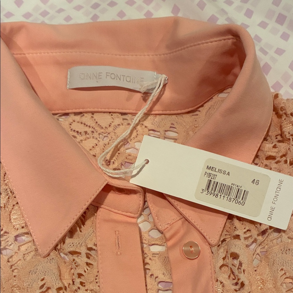 Anne Fontaine Peach Lace Blouse